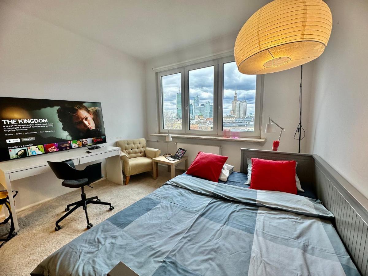 Ferienwohnung Super Beauty Metro Wifi 65'Tv Netflix Hbo Appletv+ Warschau Exterior foto